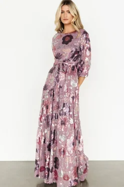 Baltic Born Destiny Sequin Maxi Dress | Lilac Floral