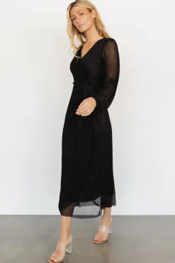 Baltic Born Devlyn Pleated Dress | Black Shimmer