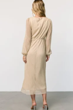 Baltic Born Devlyn Pleated Dress | Golden Shimmer