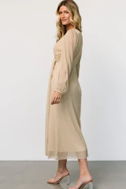 Baltic Born Devlyn Pleated Dress | Golden Shimmer