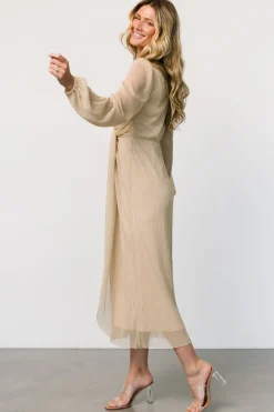 Baltic Born Devlyn Pleated Dress | Golden Shimmer