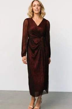 Baltic Born Devlyn Pleated Dress | Ruby Shimmer