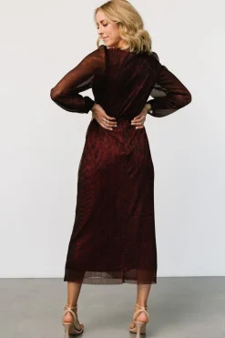 Baltic Born Devlyn Pleated Dress | Ruby Shimmer