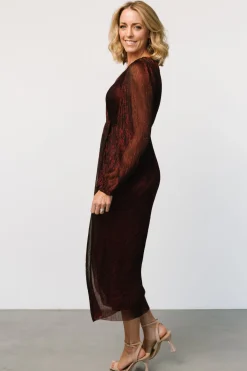 Baltic Born Devlyn Pleated Dress | Ruby Shimmer