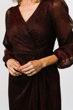Baltic Born Devlyn Pleated Dress | Ruby Shimmer