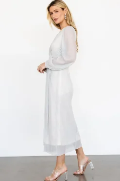 Baltic Born Devlyn Pleated Dress | Silver Shimmer