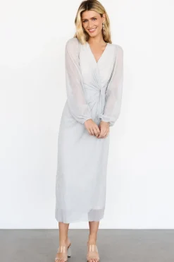 Baltic Born Devlyn Pleated Dress | Silver Shimmer