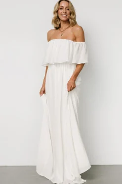 Baltic Born Diana Off Shoulder Maxi Dress | Off White