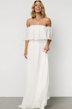 Baltic Born Diana Off Shoulder Maxi Dress | Off White