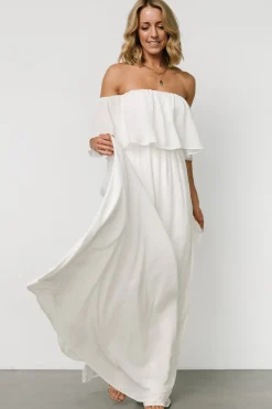 Baltic Born Diana Off Shoulder Maxi Dress | Off White