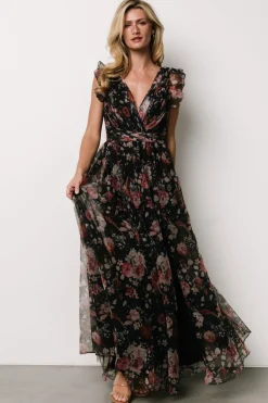 Baltic Born Dimitra Maxi Dress | Black Floral
