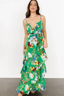 Baltic Born Dolores Ruffle Maxi Dress | Green Multi