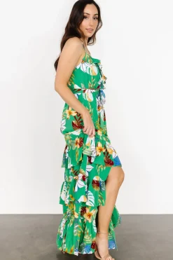 Baltic Born Dolores Ruffle Maxi Dress | Green Multi