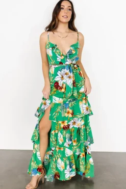 Baltic Born Dolores Ruffle Maxi Dress | Green Multi