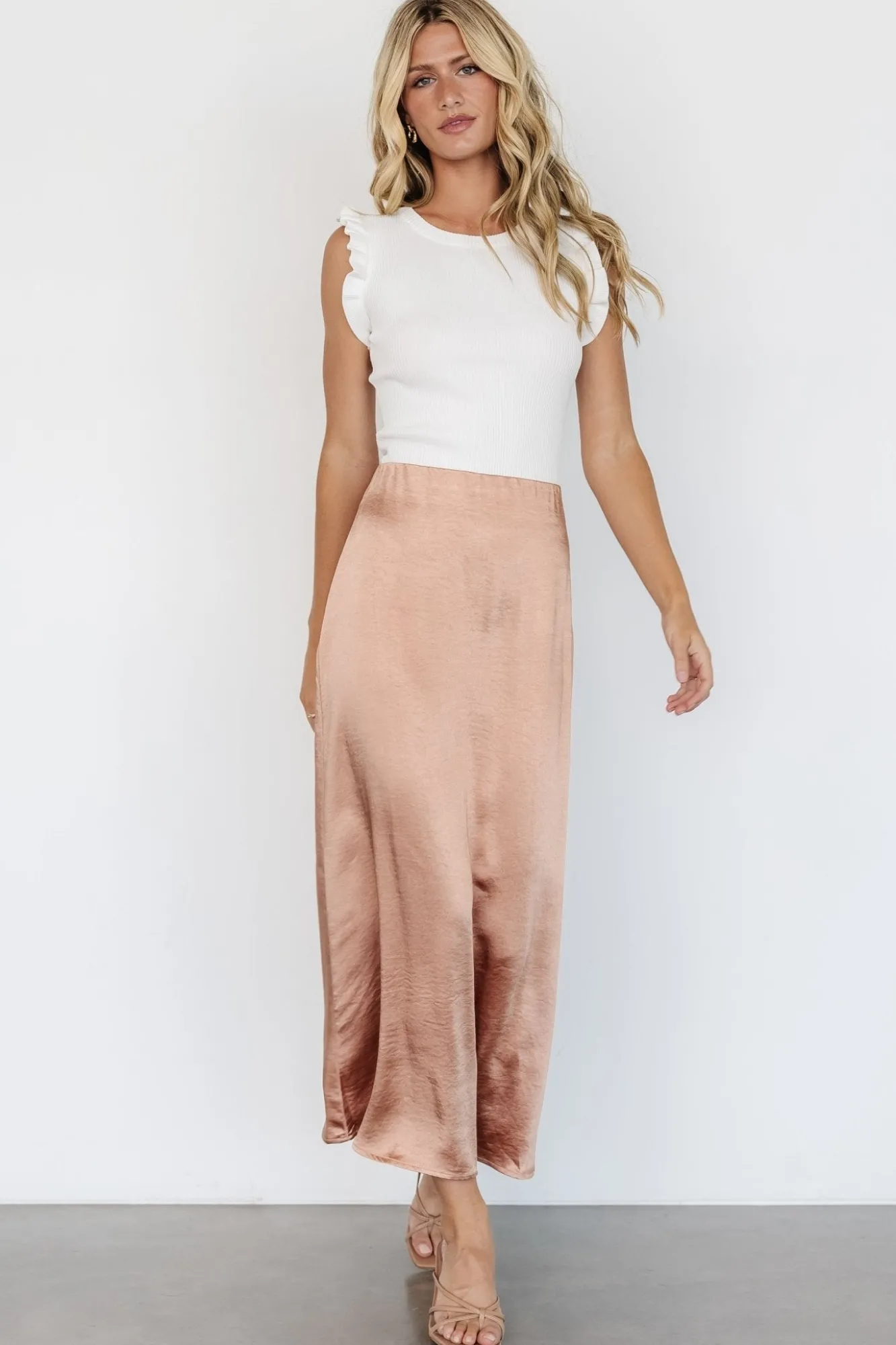 Baltic Born Dominga Satin Skirt | Light Copper