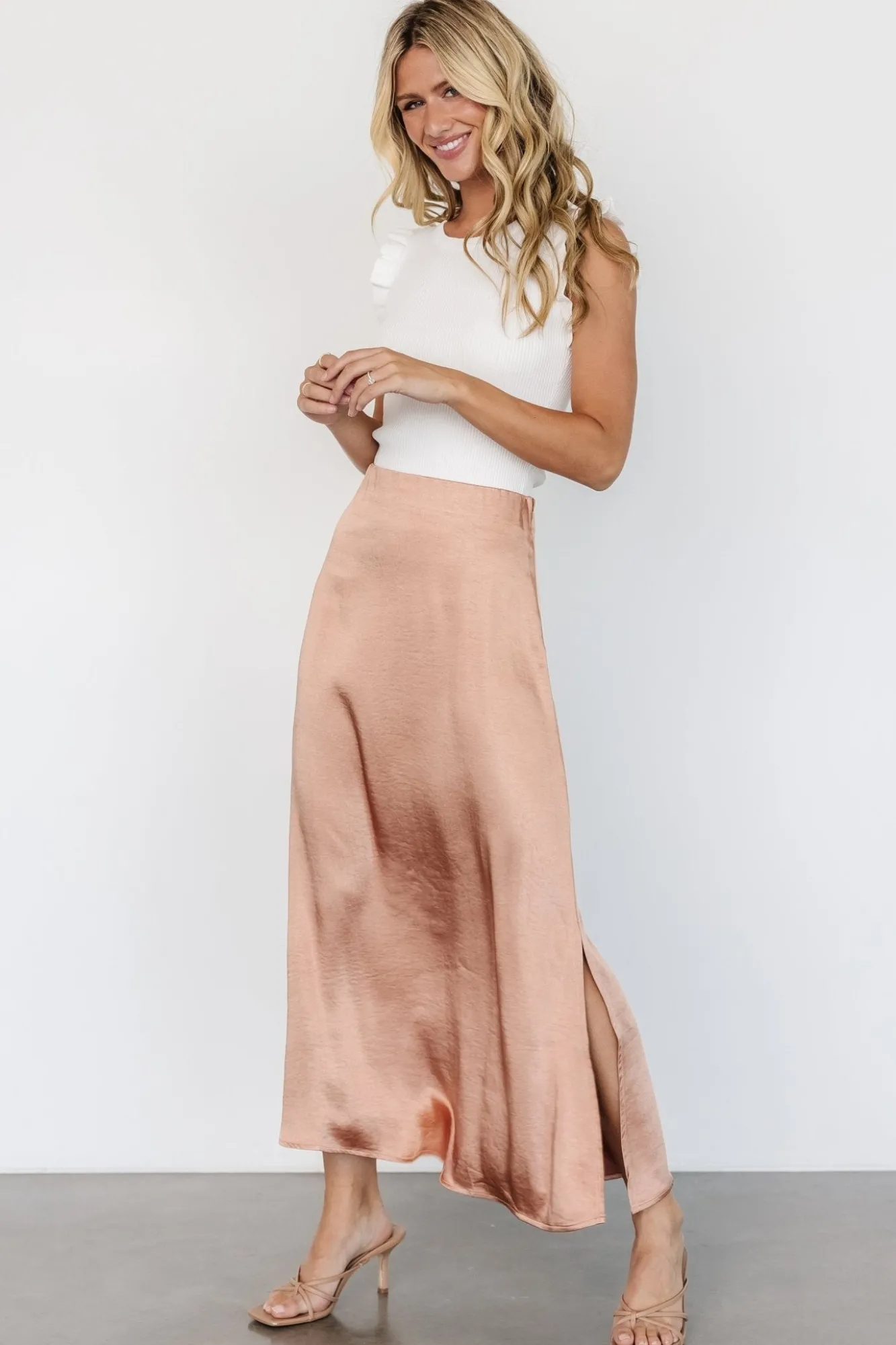 Baltic Born Dominga Satin Skirt | Light Copper