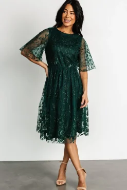 Baltic Born Duchess Tulle Dress | Dark Green Sparkle