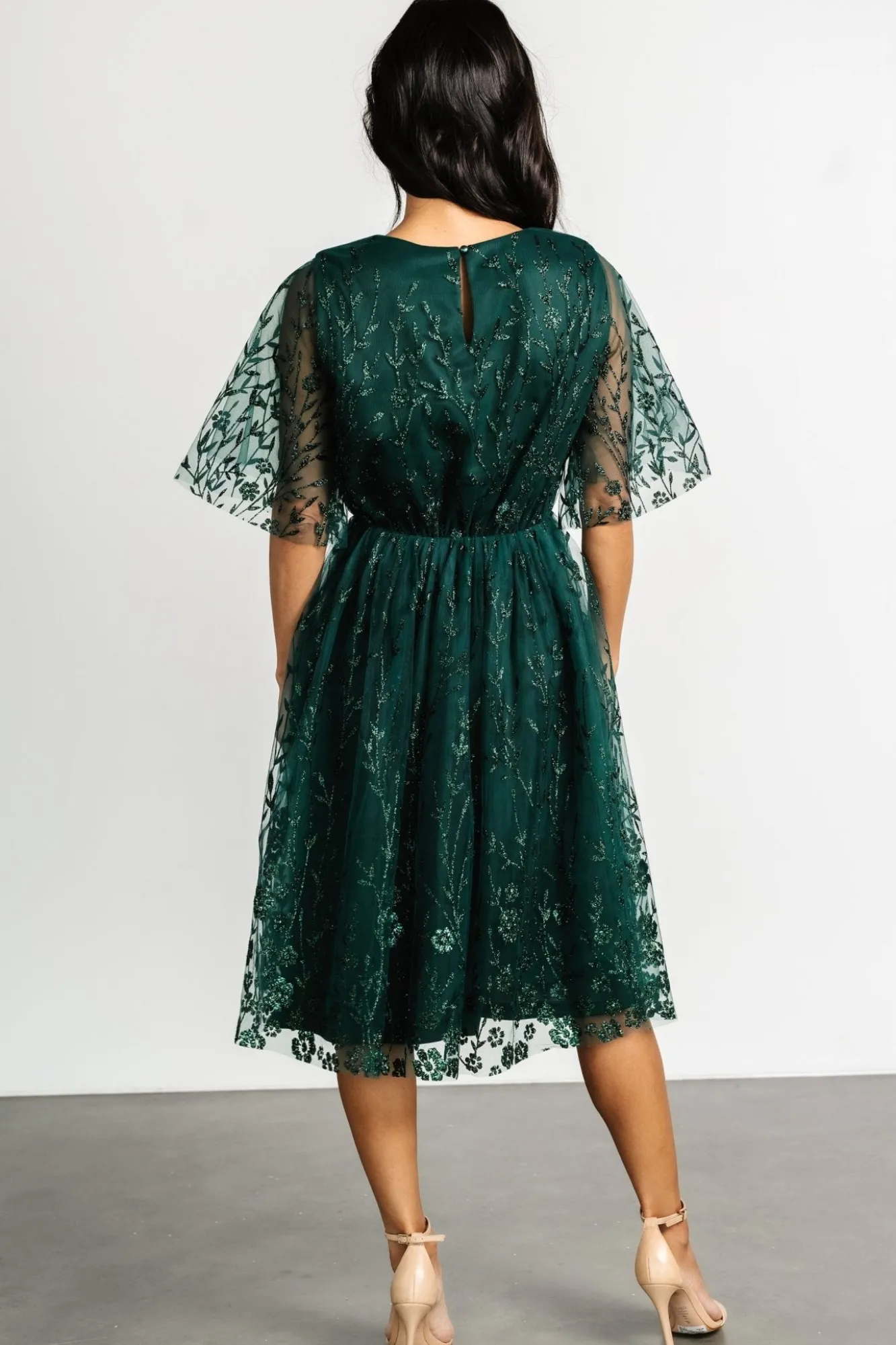 Baltic Born Duchess Tulle Dress | Dark Green Sparkle