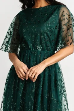 Baltic Born Duchess Tulle Dress | Dark Green Sparkle
