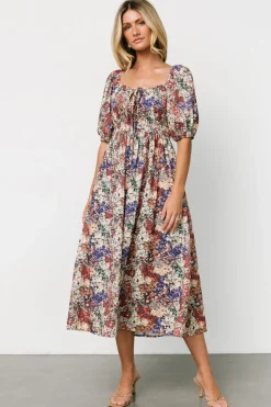Baltic Born Eden Midi Dress | Black Multi Print