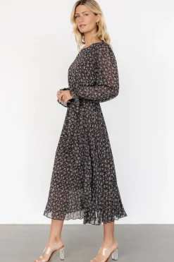 Baltic Born Edith Pleated Dress | Brown + Blue