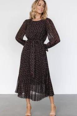 Baltic Born Edith Pleated Dress | Navy + Copper