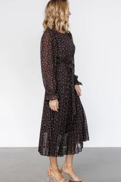 Baltic Born Edith Pleated Dress | Navy + Copper