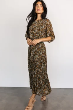 Baltic Born Eileen Pleated Dress | Midnight Garden Print