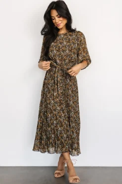 Baltic Born Eileen Pleated Dress | Midnight Garden Print