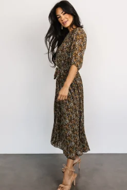 Baltic Born Eileen Pleated Dress | Midnight Garden Print