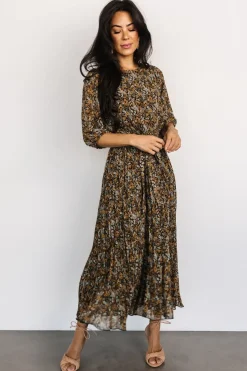 Baltic Born Eileen Pleated Dress | Midnight Garden Print