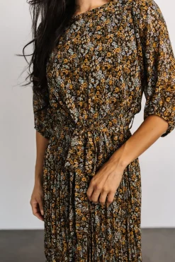 Baltic Born Eileen Pleated Dress | Midnight Garden Print