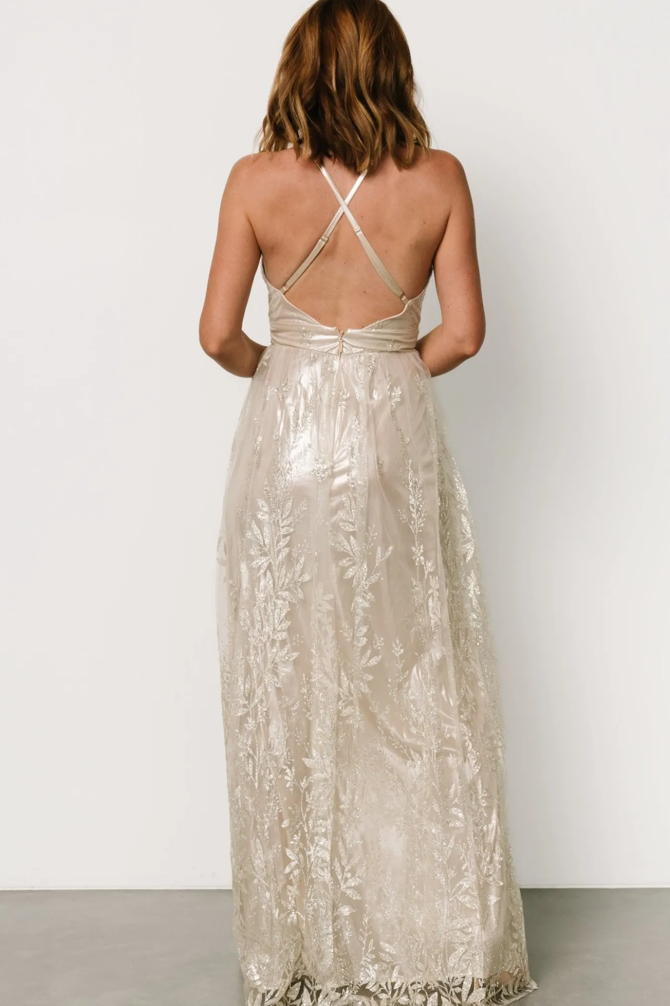 Baltic Born Eirena Sparkle Gown | Cream + Silver