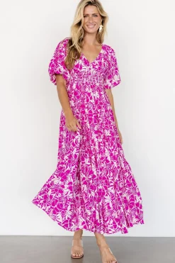 Baltic Born Elaine Maxi Dress | Magenta + White