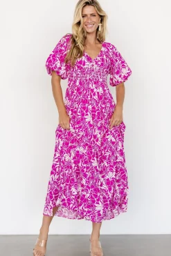 Baltic Born Elaine Maxi Dress | Magenta + White