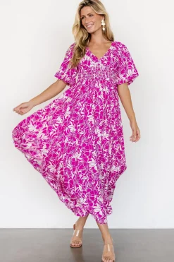 Baltic Born Elaine Maxi Dress | Magenta + White