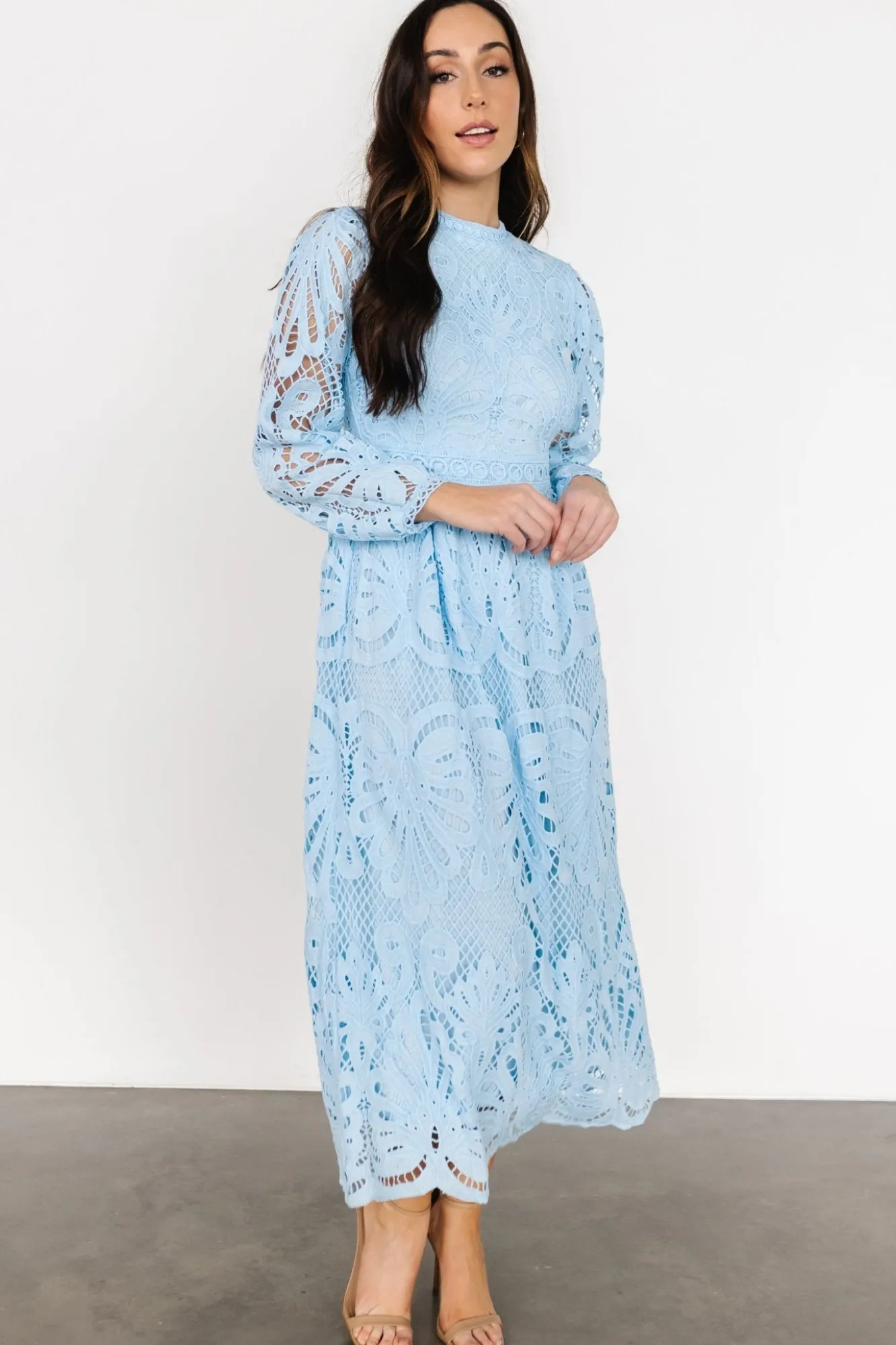 Baltic Born Eldora Lace Midi Dress | Light Blue