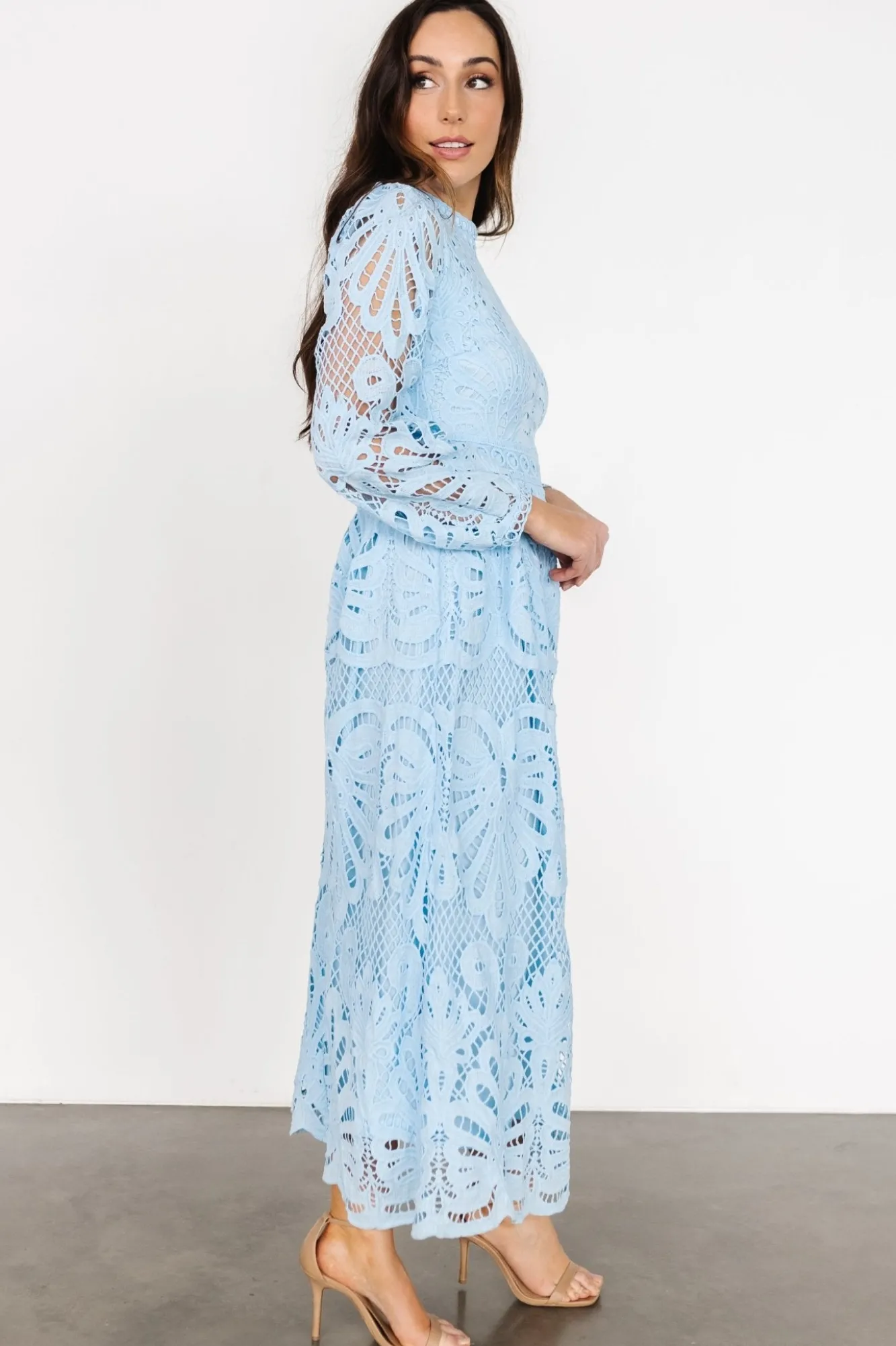 Baltic Born Eldora Lace Midi Dress | Light Blue