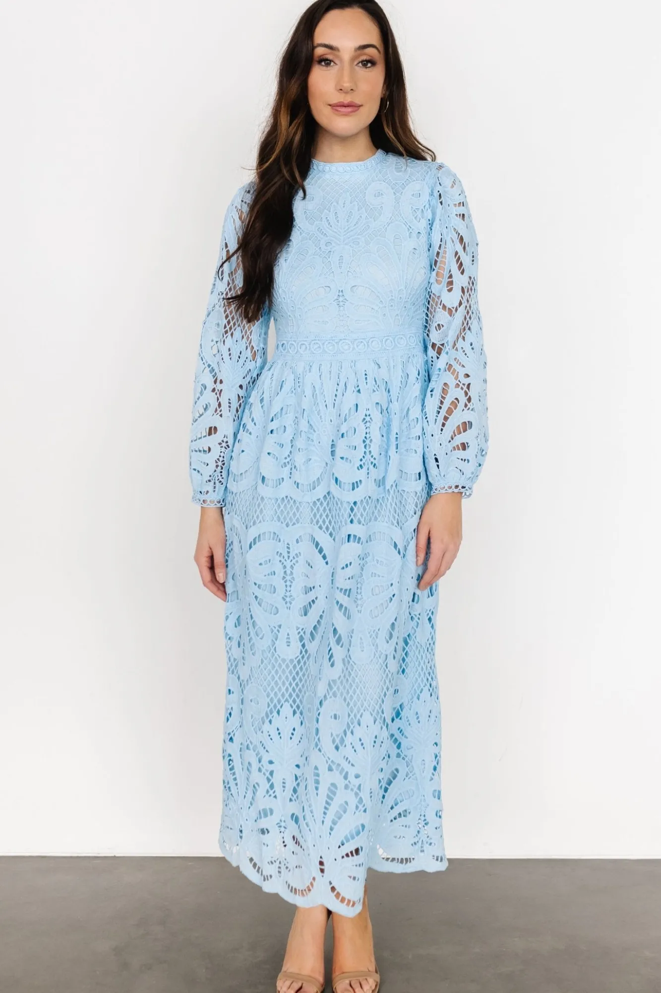 Baltic Born Eldora Lace Midi Dress | Light Blue