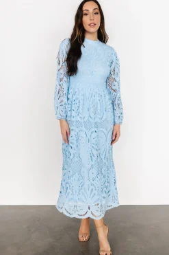 Baltic Born Eldora Lace Midi Dress | Light Blue