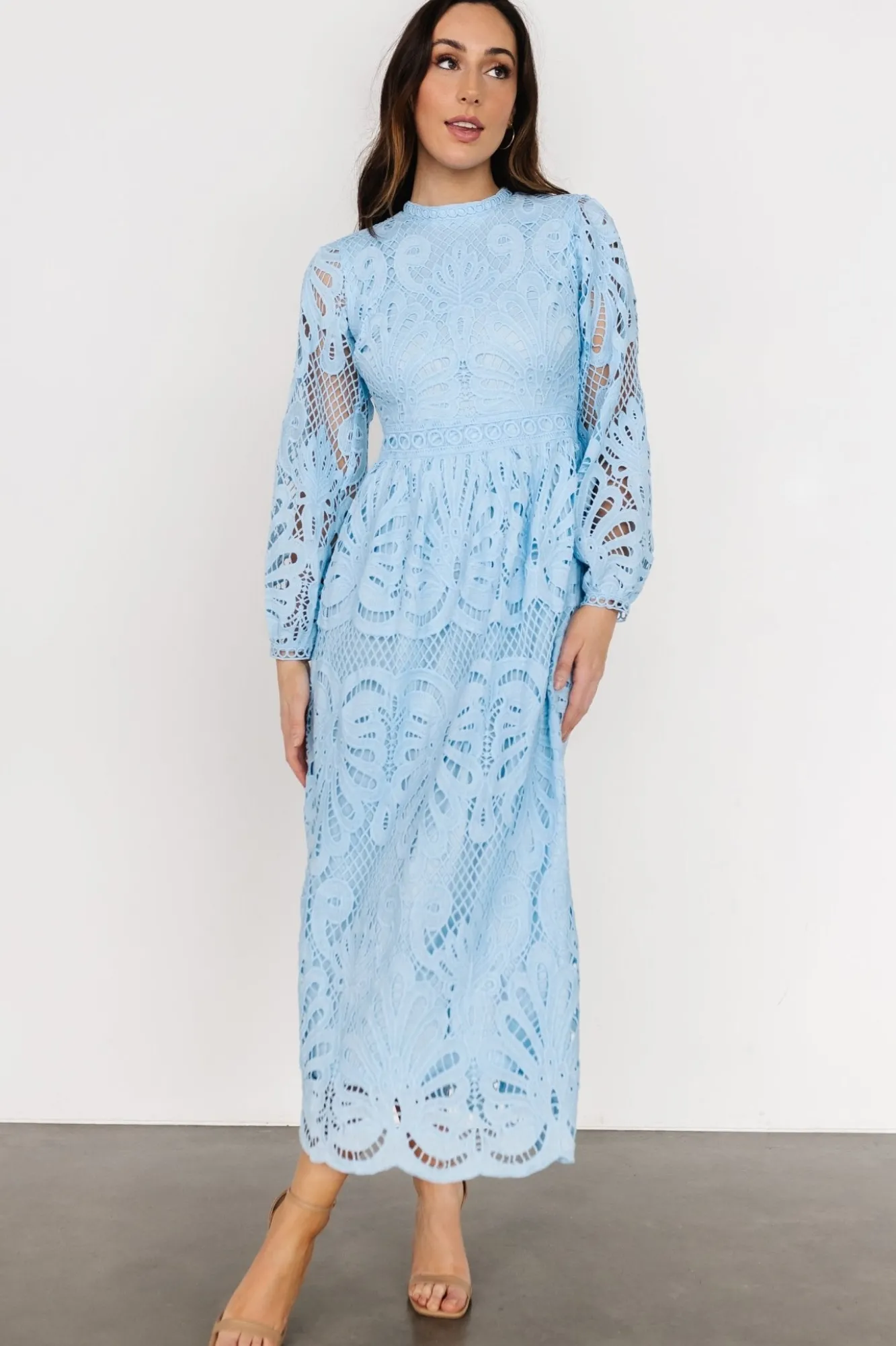 Baltic Born Eldora Lace Midi Dress | Light Blue