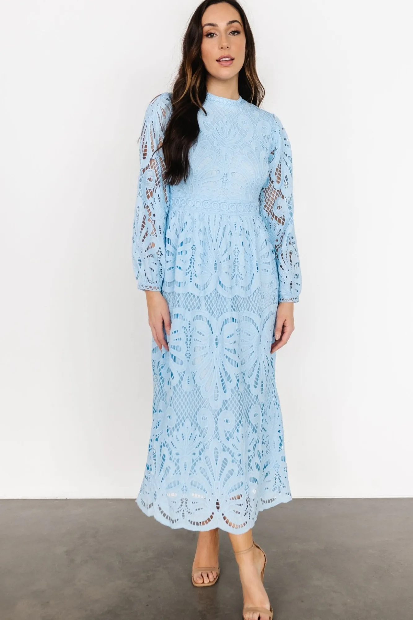 Baltic Born Eldora Lace Midi Dress | Light Blue