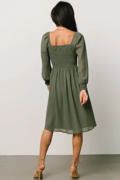Baltic Born Elise Short Dress | Dark Sage
