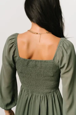 Baltic Born Elise Short Dress | Dark Sage