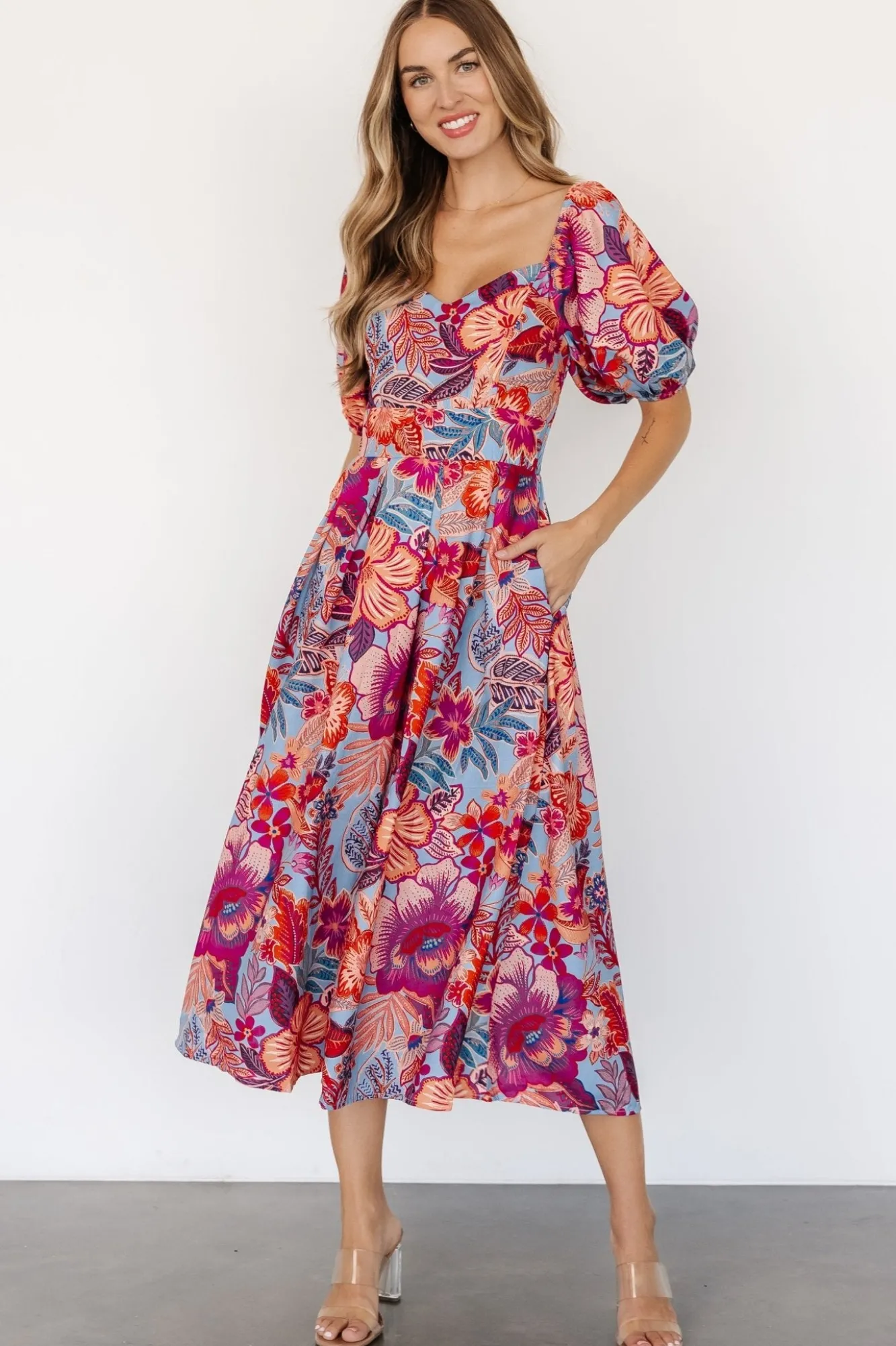 Baltic Born Elisha Midi Dress | Blue + Multi Floral