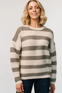 Baltic Born Ellington Knit Sweater | Cream + Gray