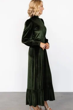 Baltic Born Elodie Velvet Maxi Dress | Deep Olive