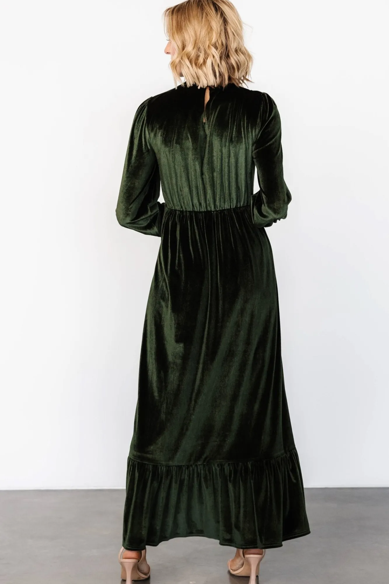 Baltic Born Elodie Velvet Maxi Dress | Deep Olive