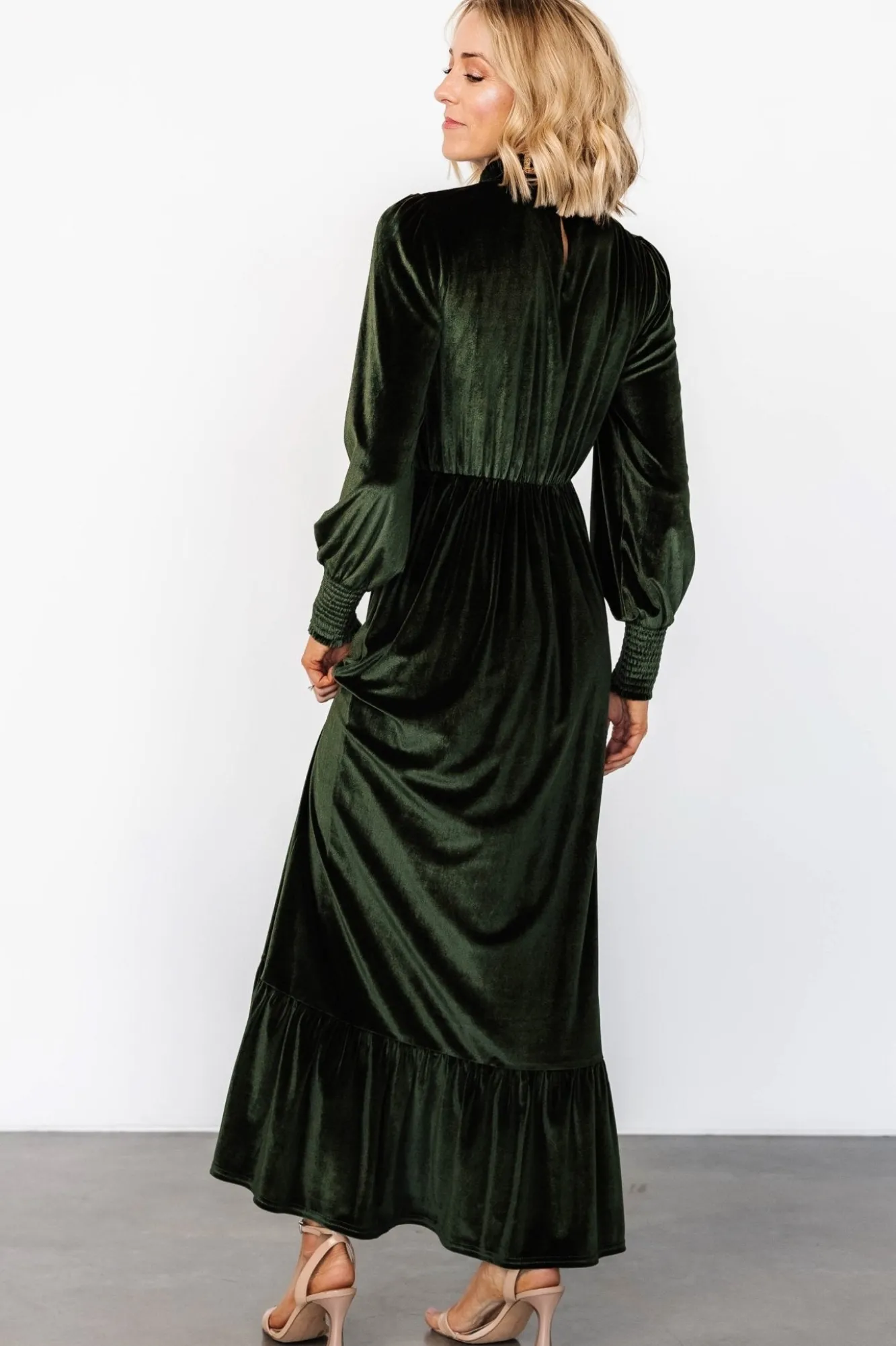 Baltic Born Elodie Velvet Maxi Dress | Deep Olive