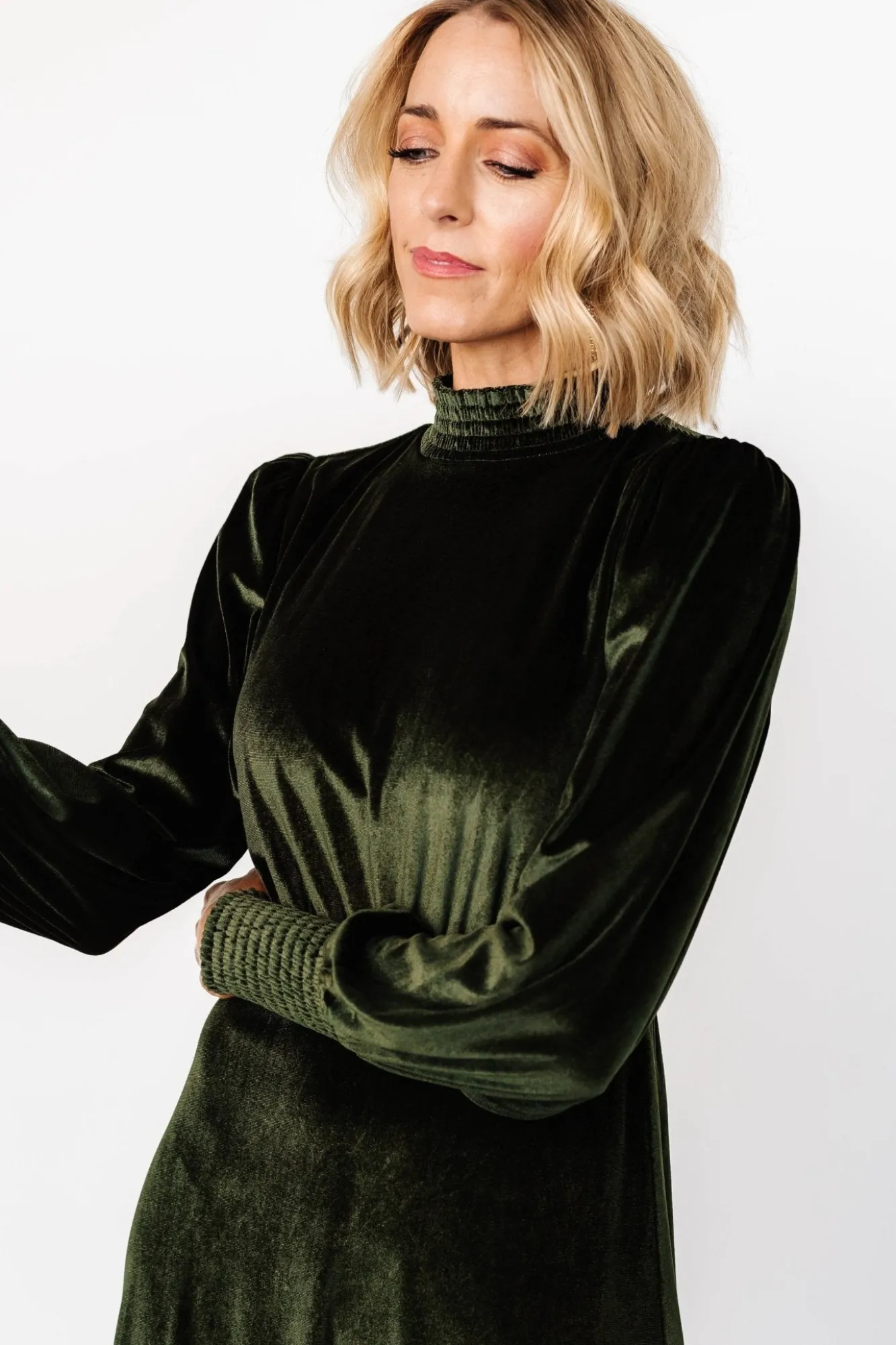 Baltic Born Elodie Velvet Maxi Dress | Deep Olive